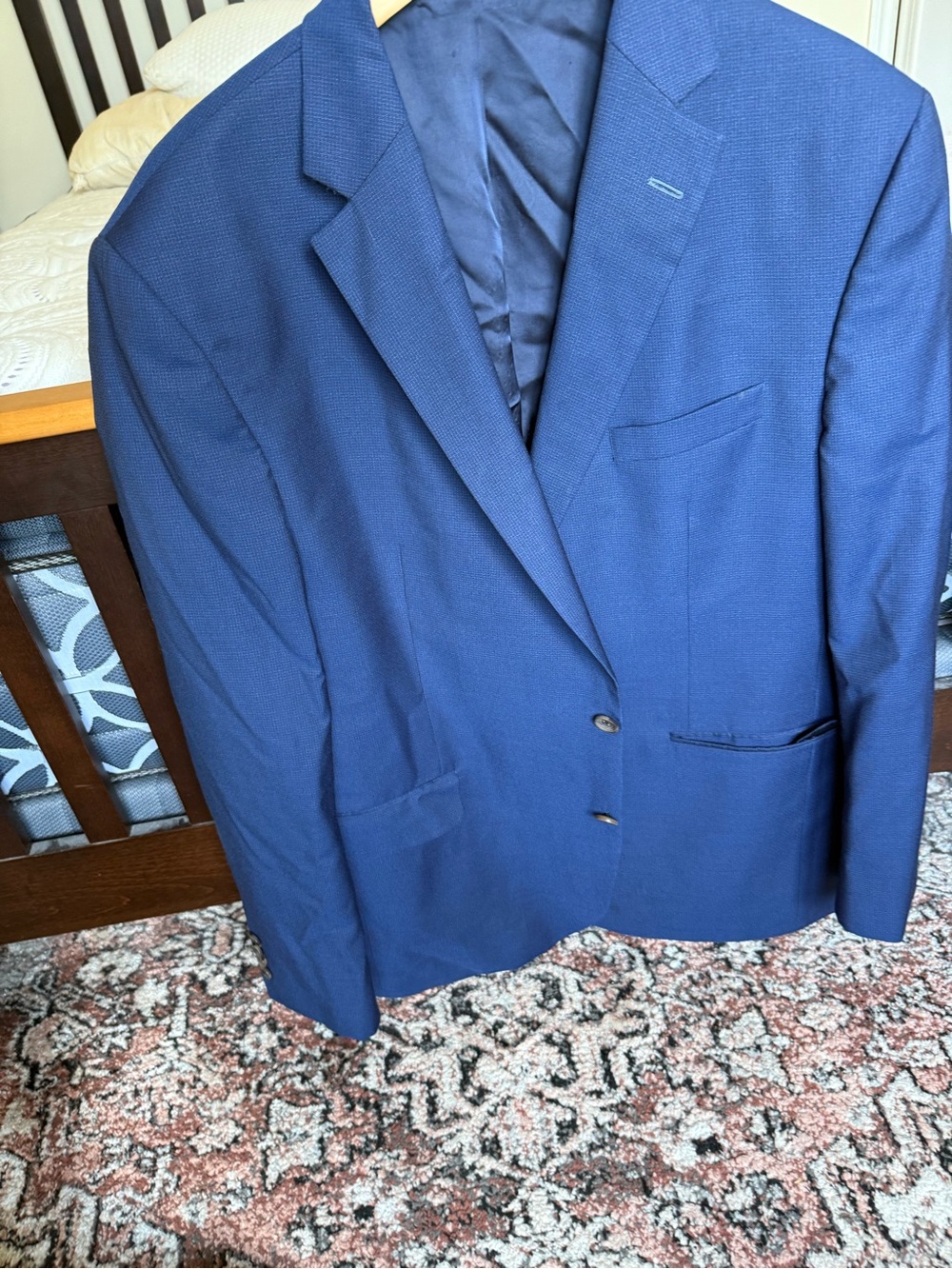 Jack victor 100% Napoli wool Men's Navy Blue Blazer - 46r Two-Button Jacket